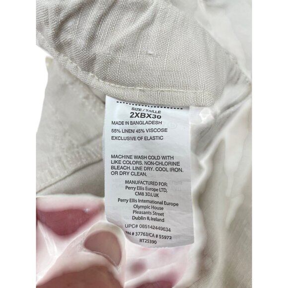 Cubavera womans beige Drawstring Linen blend wide leg pants size 2XB SKU 8437 - Picture 9 of 13